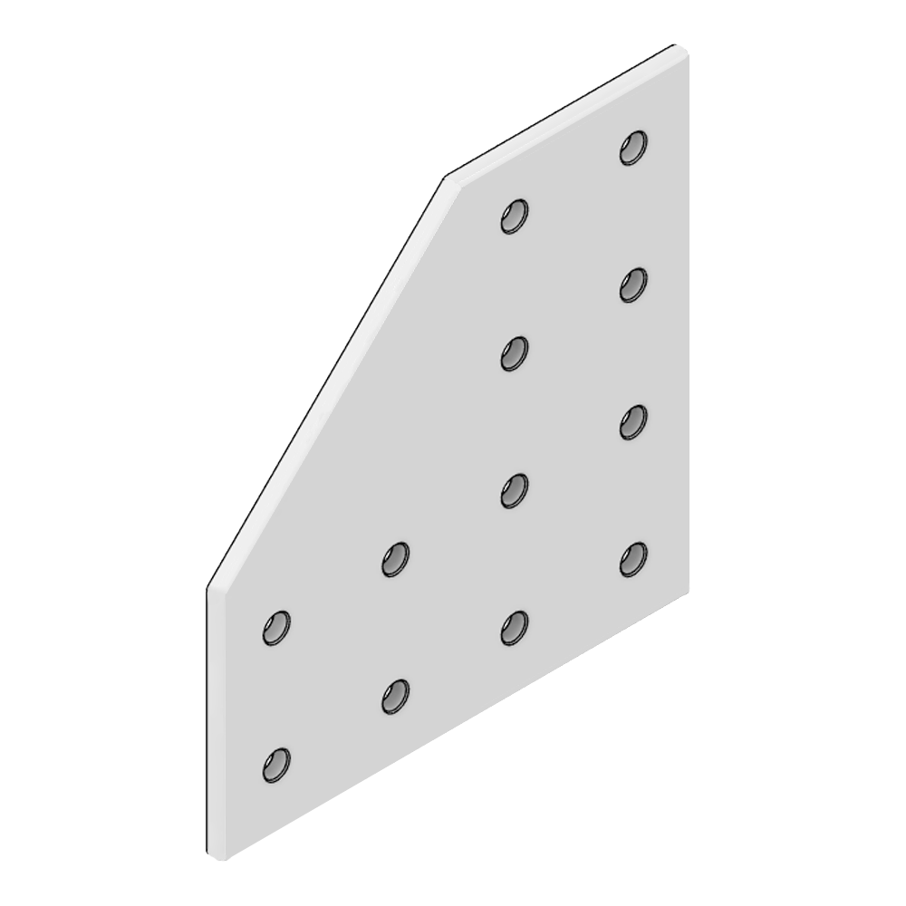 MODULAR SOLUTIONS TIE PLATE 180MM X 180MM X 6MM ANGLED WITH STAINLESS STEEL HARDWARE